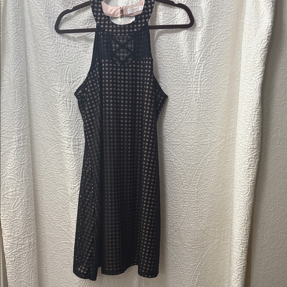 Candie's Black and Pink Backless Dress
